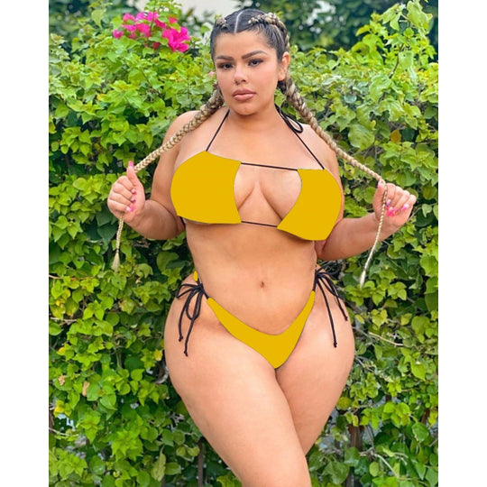 Damen Triangel-Bikini mit verstellbaren Bändern und sexy Schnittdetails EB