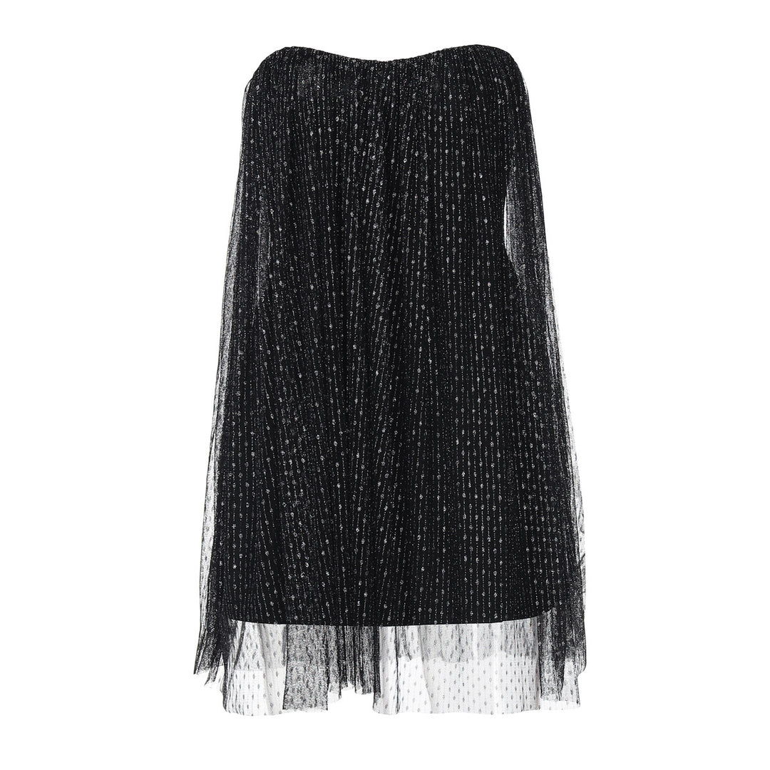 Damen Elegantes Trägerloses Couture-Kleid mit voluminösem Rock und glamourösem Tüll-Akzent EB