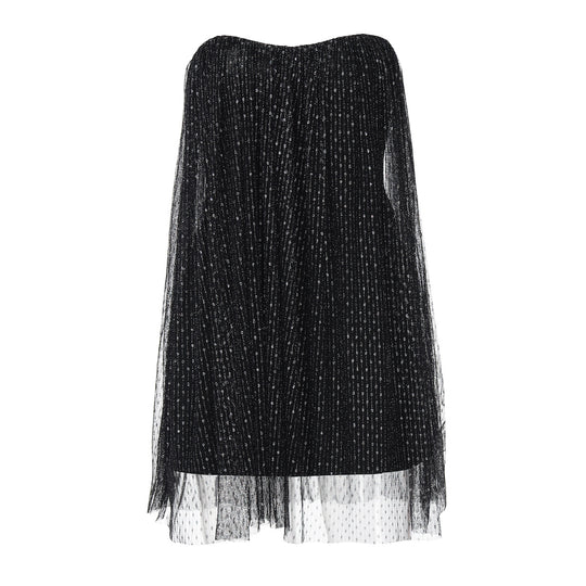 Damen Elegantes Trägerloses Couture-Kleid mit voluminösem Rock und glamourösem Tüll-Akzent EB