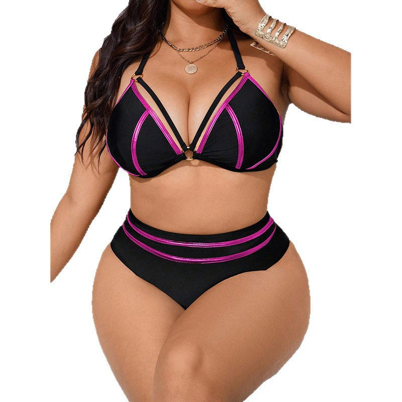 Damen Bikini-Set mit eleganten Kontraststreifen EB