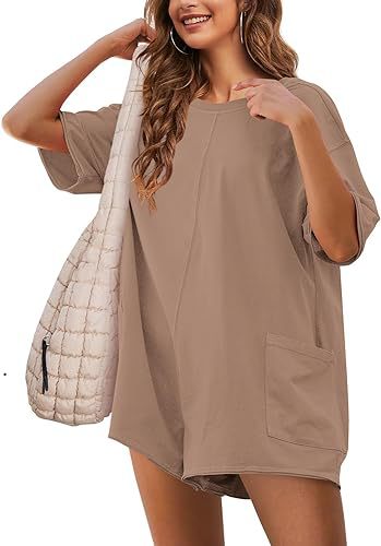 Damen Sportliches Oversized T-Shirt Kleid EB
