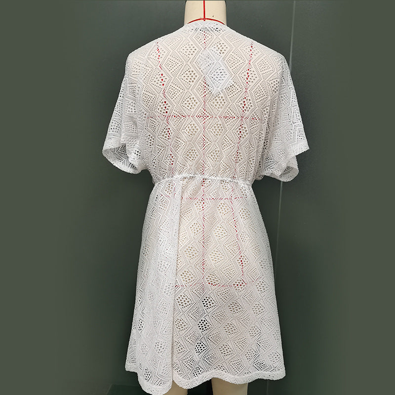 Damen eleganter Häkel-Strandüberwurf EB