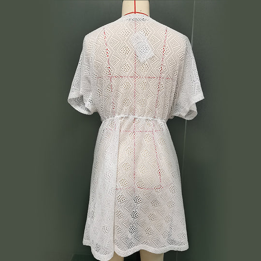 Damen eleganter Häkel-Strandüberwurf EB
