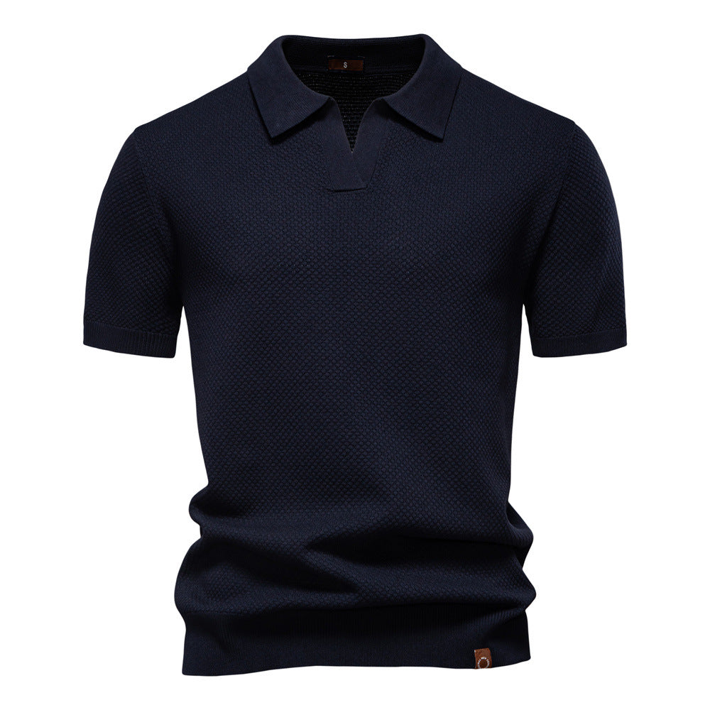 Herren Kurzärmliges Polo-Shirt mit strukturiertem Design EB