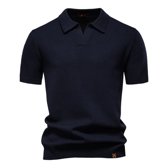 Herren Kurzärmliges Polo-Shirt mit strukturiertem Design EB