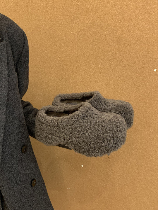 Damen Flauschige Hausschuhe aus hochwertiger Wolle EB