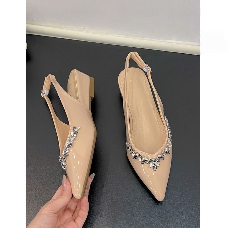 Damen Slingback Pumps mit funkelnder Strassverzierung EB