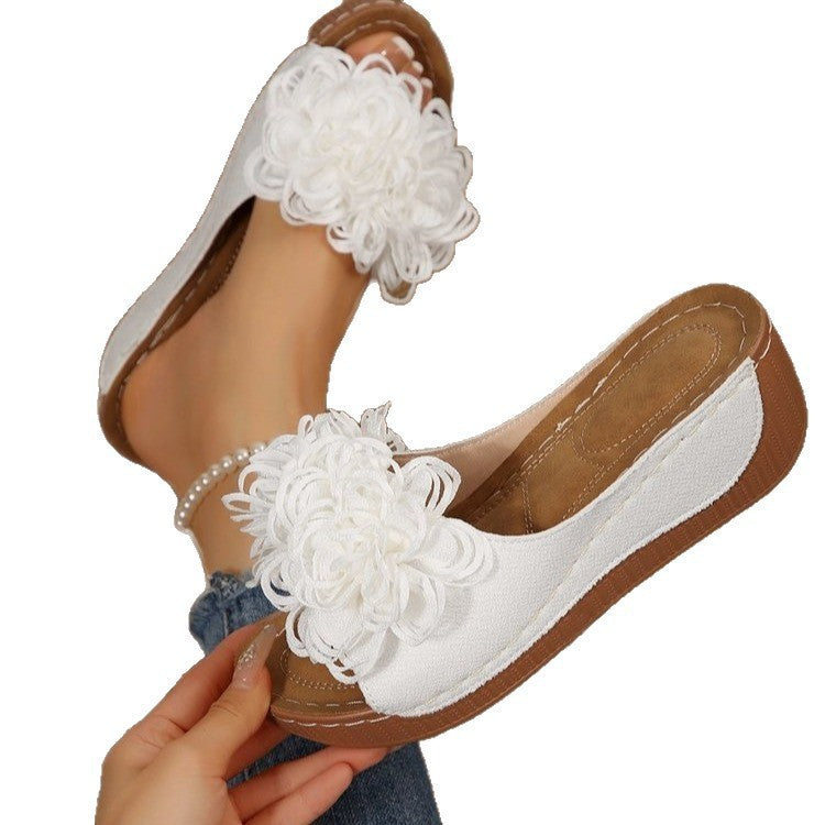 Damen blumenverzierte Clogs mit ergonomischer Fußbett EB