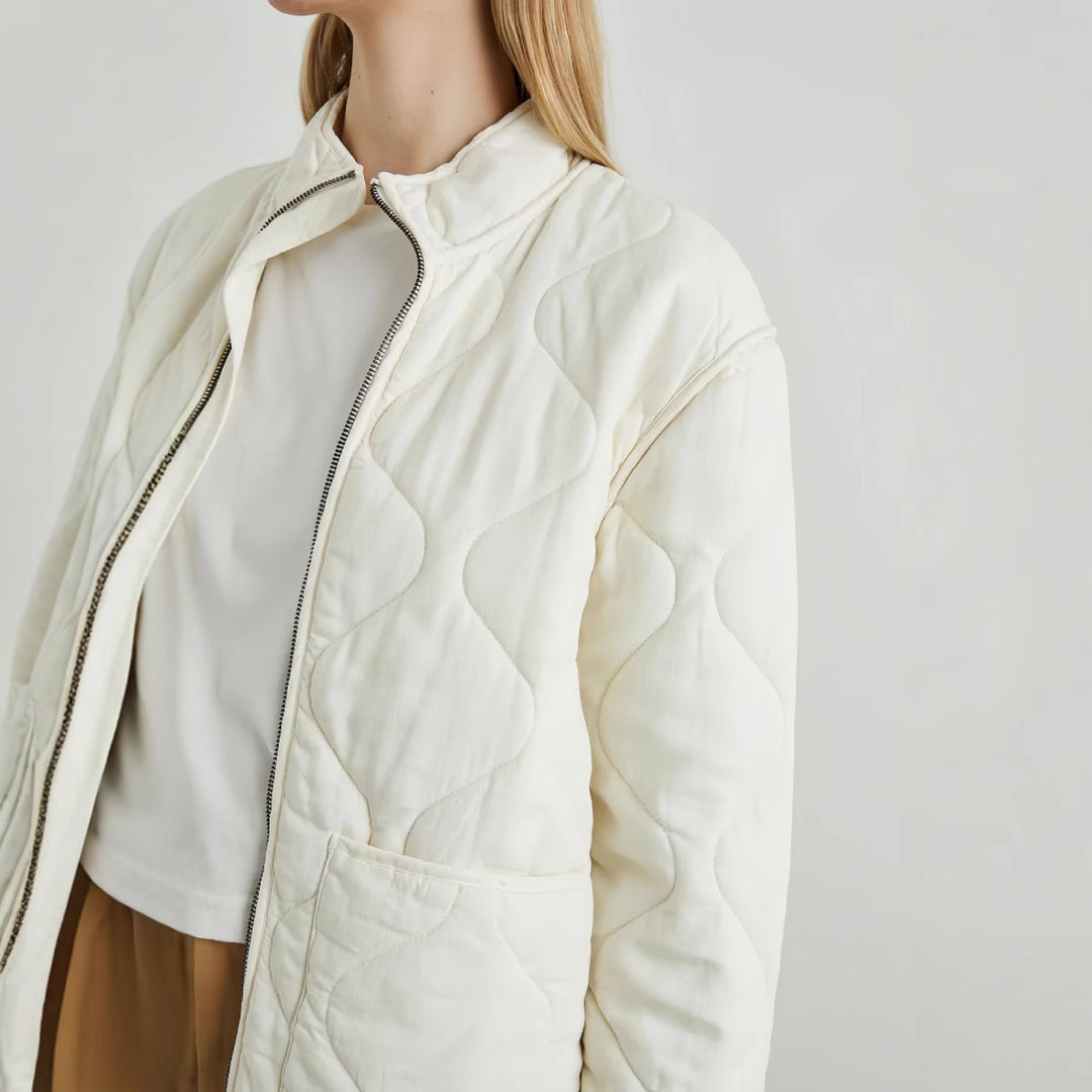 Damen gesteppte Übergangsjacke mit hohem Kragen EB