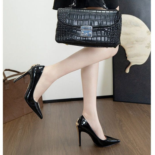 Damen elegante High Heel Pumps mit verstellbarem Knöchelriemen EB