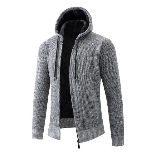 Herren gefütterte Strickjacke mit Kapuze EB