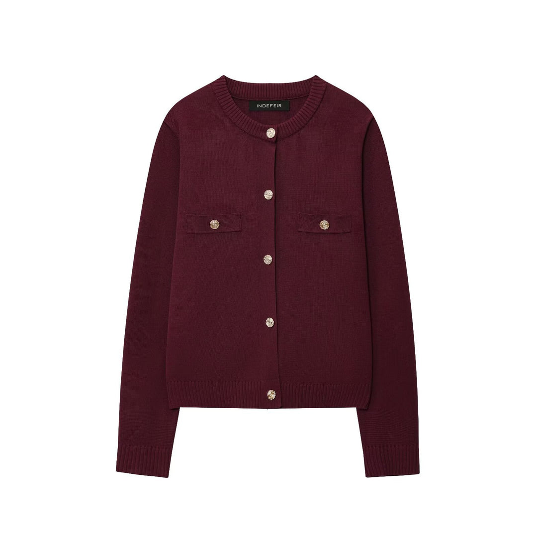 Damen Cardigan mit Knopfdetails und Brusttaschen EB