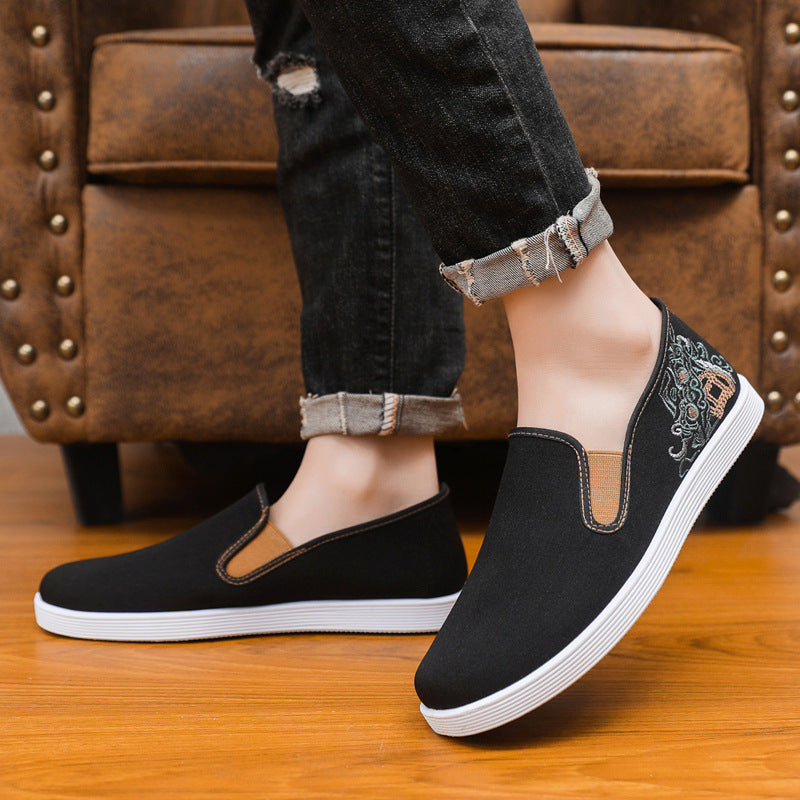 Damen modische Stoffslipper mit elegantem Stickmuster EB