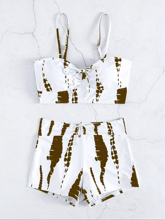 Damen Zweiteiliges Badeoutfit mit verspieltem Knotendesign EB