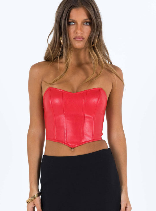 Damen Cropped Oberteil mit kunstvollem Knoten und strukturiertem Kunstleder EB