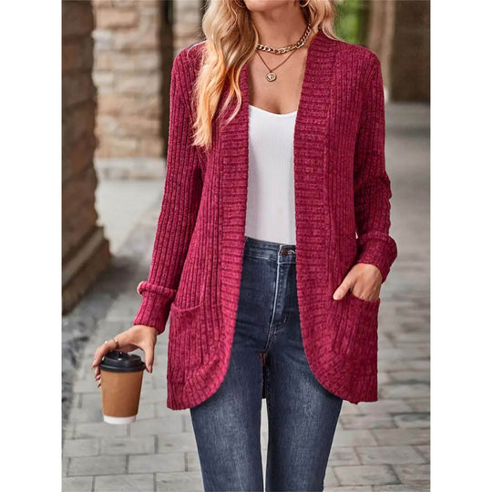 Damen Strickjacke mit lässigem Schnitt und praktischen Taschen EB