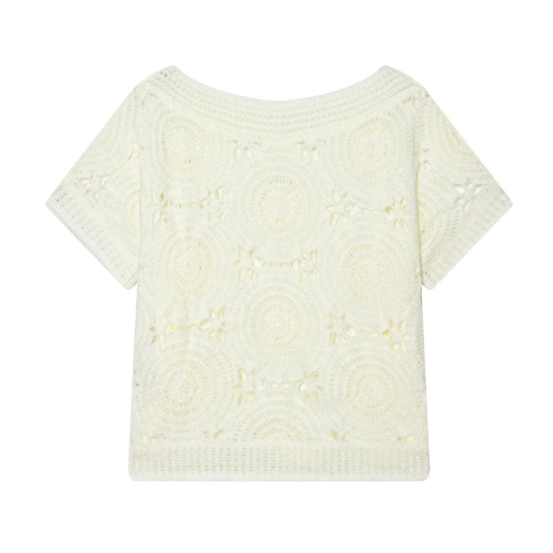 Damen Strickoberteil mit floralem Strukturmuster EB