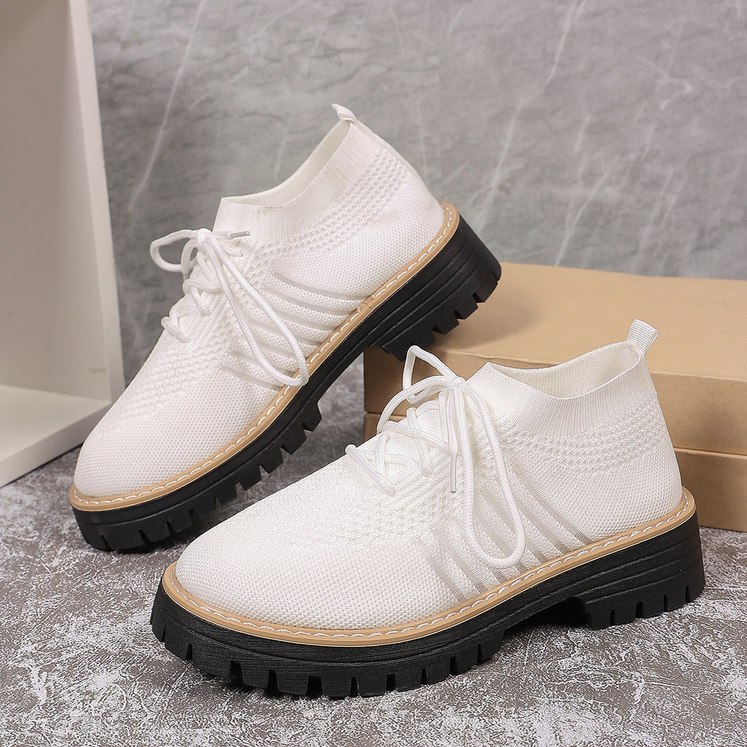 Damen Sportliche Sneakers mit atmungsaktivem Strickoberteil und rutschfester Sohle EB