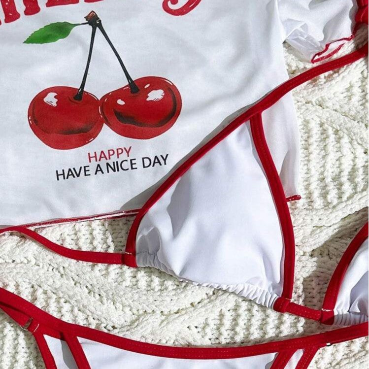 Damen Bikiniset mit kreativem Kirschen-Design EB