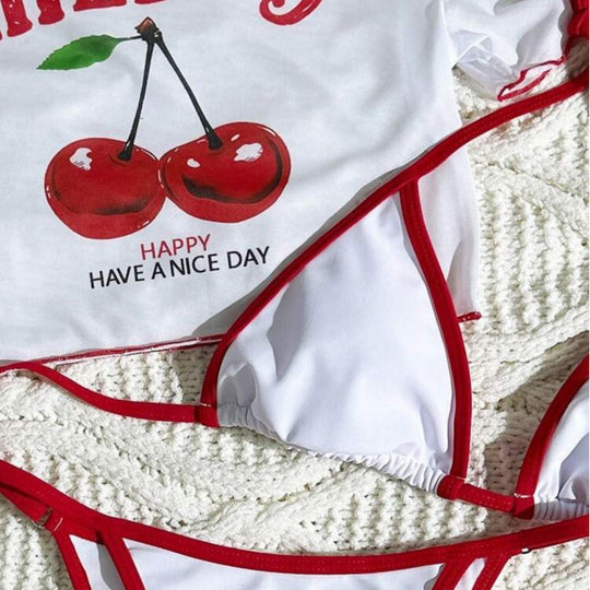 Damen Bikiniset mit kreativem Kirschen-Design EB