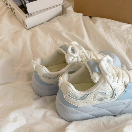 Damen Sportliche Sneakers mit dicker, flexibel dämpfender Sohle EB