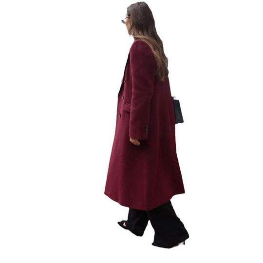 Damen eleganter langer Wollmantel EB