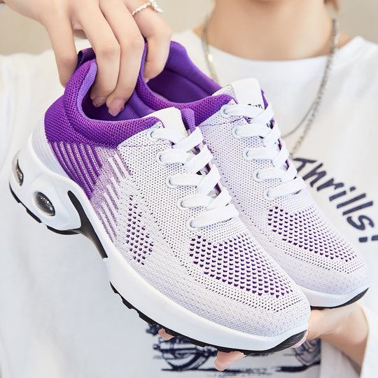 Damen nan atmungsaktive Strick-Sneaker mit Luftpolstersohle und gepolstertem Knöchelabschluss EB