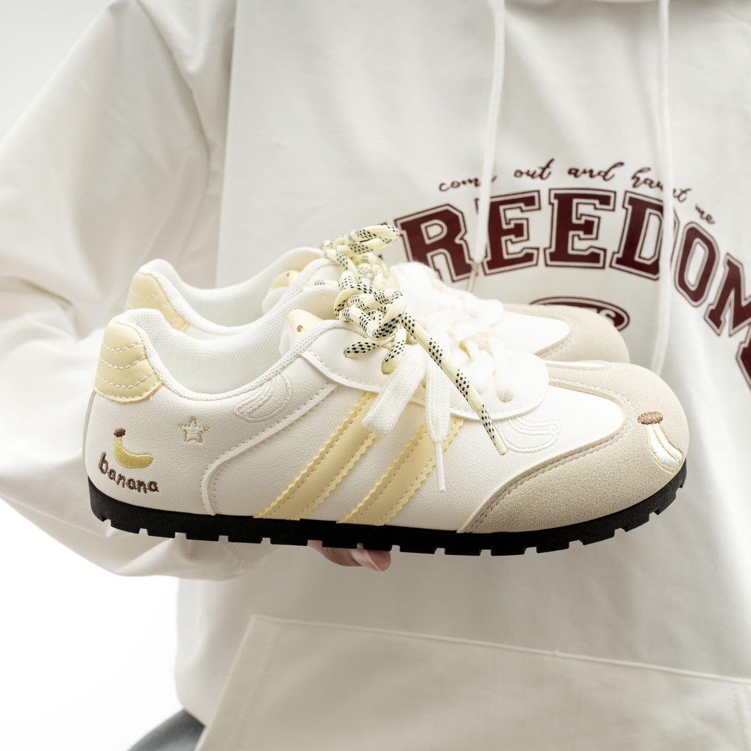 Damen Sneakers mit verspieltem Bananenmotiv und rutschfester Gummisohle EB