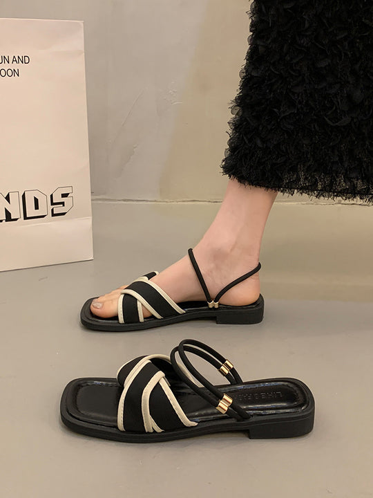 Damen modische Riemchen-Sandalen mit eleganten Akzenten EB