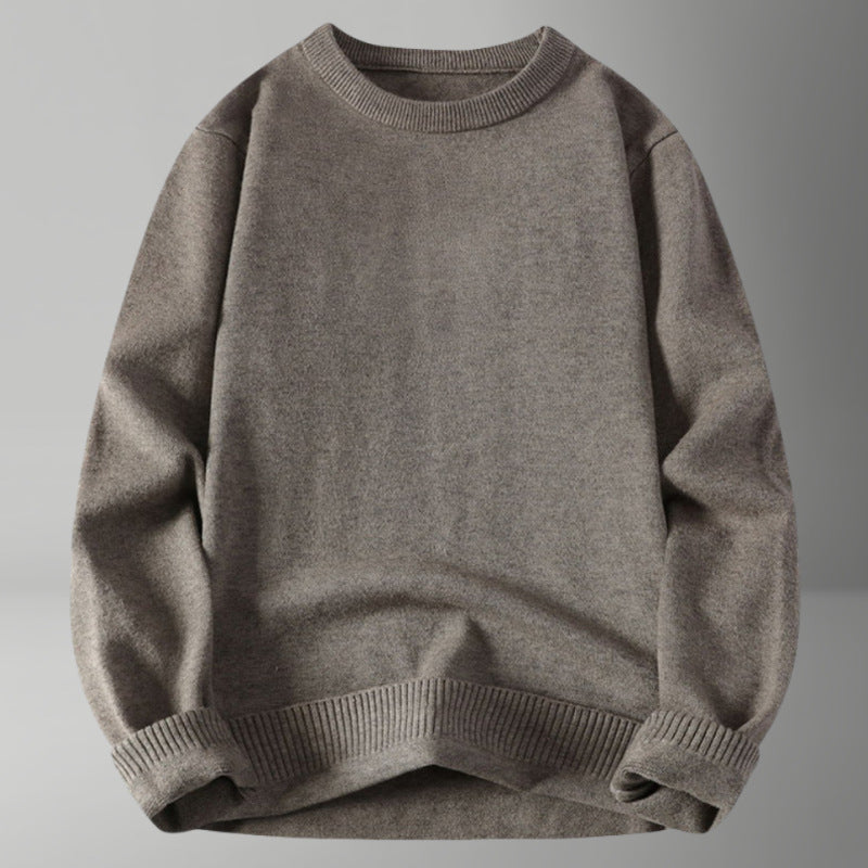 Damen bequemer und eleganter Rundhalsausschnitt Pullover EB