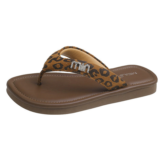 Damen Flip-Flops mit modischem Riemen und funkelndem Dekor EB