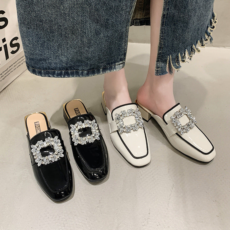 Damen Glamouröse Mules mit funkelndem Bling-Riemen EB