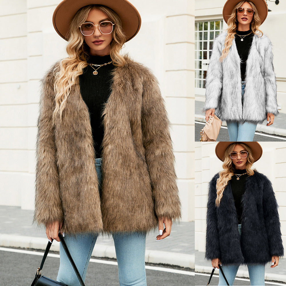 Damen Kunstpelz Jacke EB