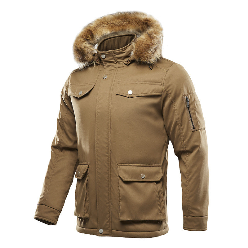 Herren isolierte Winterjacke mit abnehmbarer Kapuze und Futter EB
