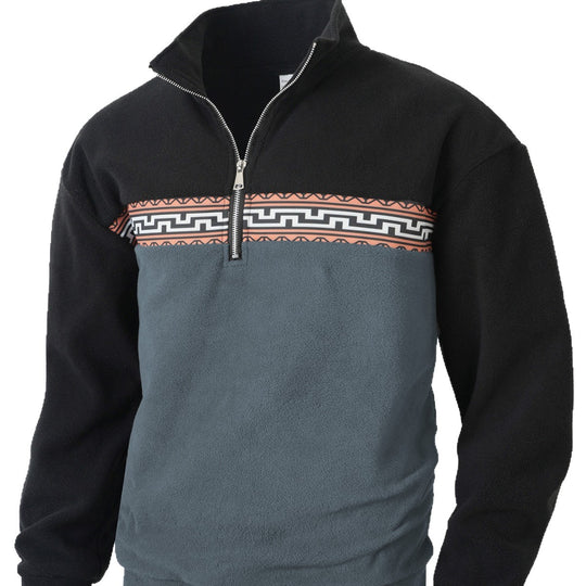 Herren Fleece Pullover mit modischem Stehkragen EB