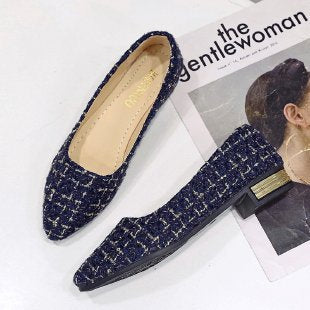 Damen Ballerinas mit schicker Struktur und modernem Absatz EB
