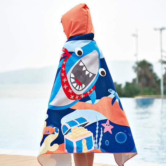 Unisex Strandponcho mit Hai-Motiv EB