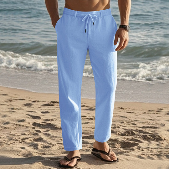 Herren Bequeme Strandhose mit verstellbarem Kordelzug und leichten Materialien EB