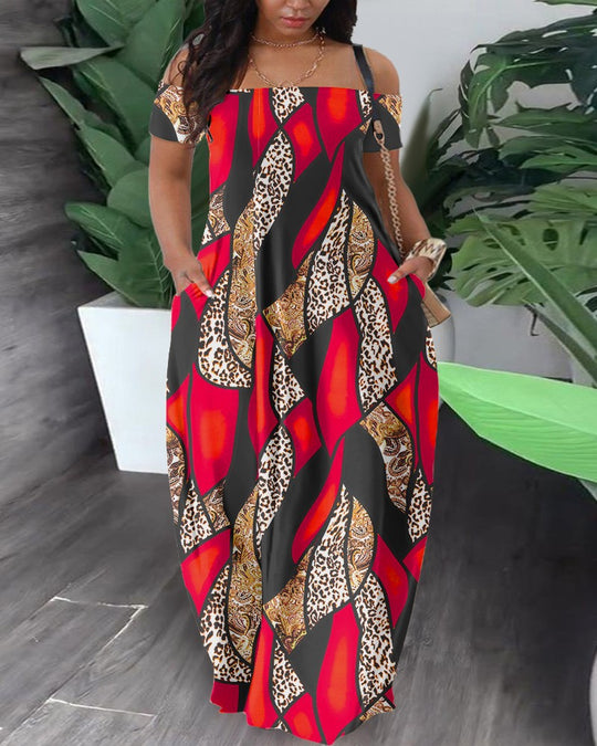 Damen Maxi-Kleid mit Off-Shoulder Design EB