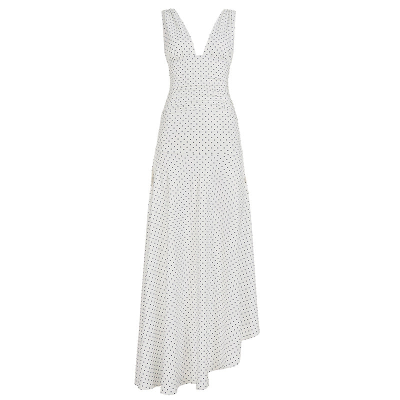Damen Maxikleid mit asymmetrischem Saum und tiefem V-Ausschnitt EB