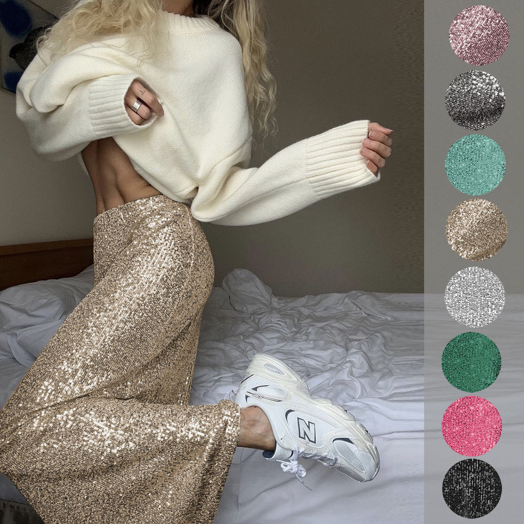 Damen Glitzernder Maxi-Rock mit schmalem Schnitt und hohem Bund EB
