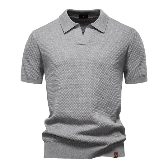 Herren Kurzärmliges Polo-Shirt mit strukturiertem Design EB