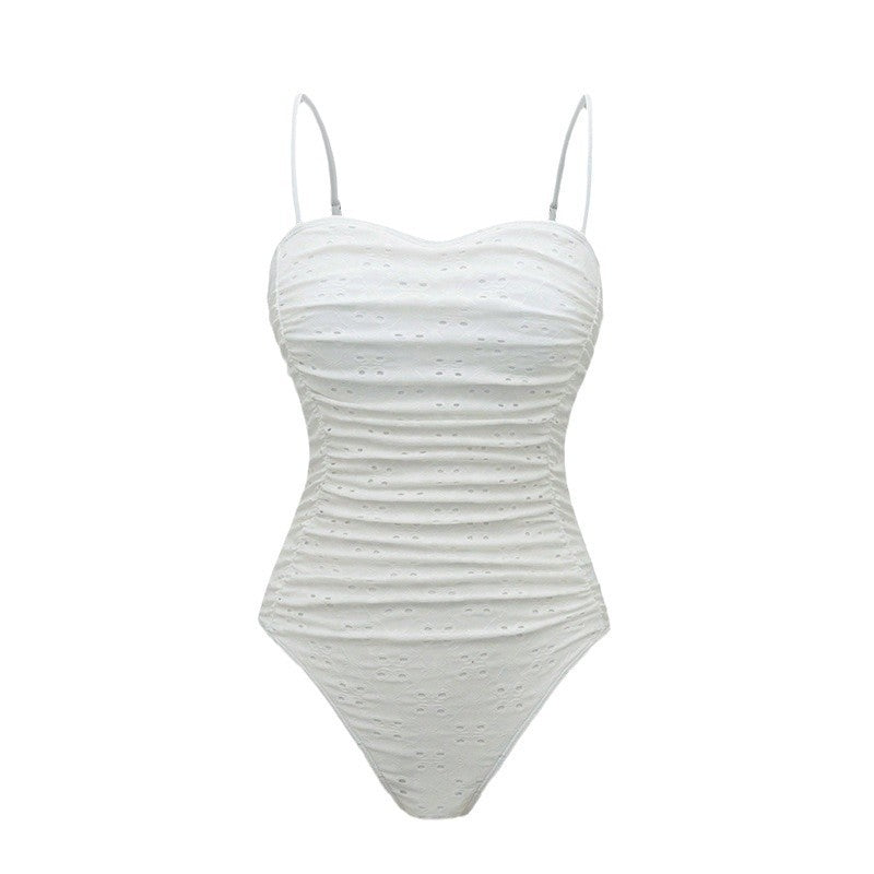 Damen Einteiler Badeanzug mit elegantem Rüschendesign EB