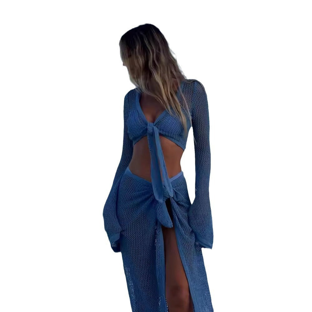 Damen luftiger Häkel-Strandkleid EB