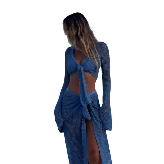 Damen luftiger Häkel-Strandkleid EB