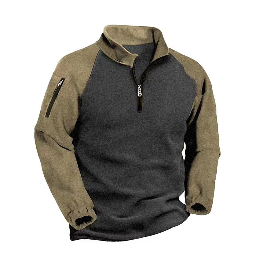 Herren funktionale Fleecejacke mit Stehkragen und Reißverschluss EB