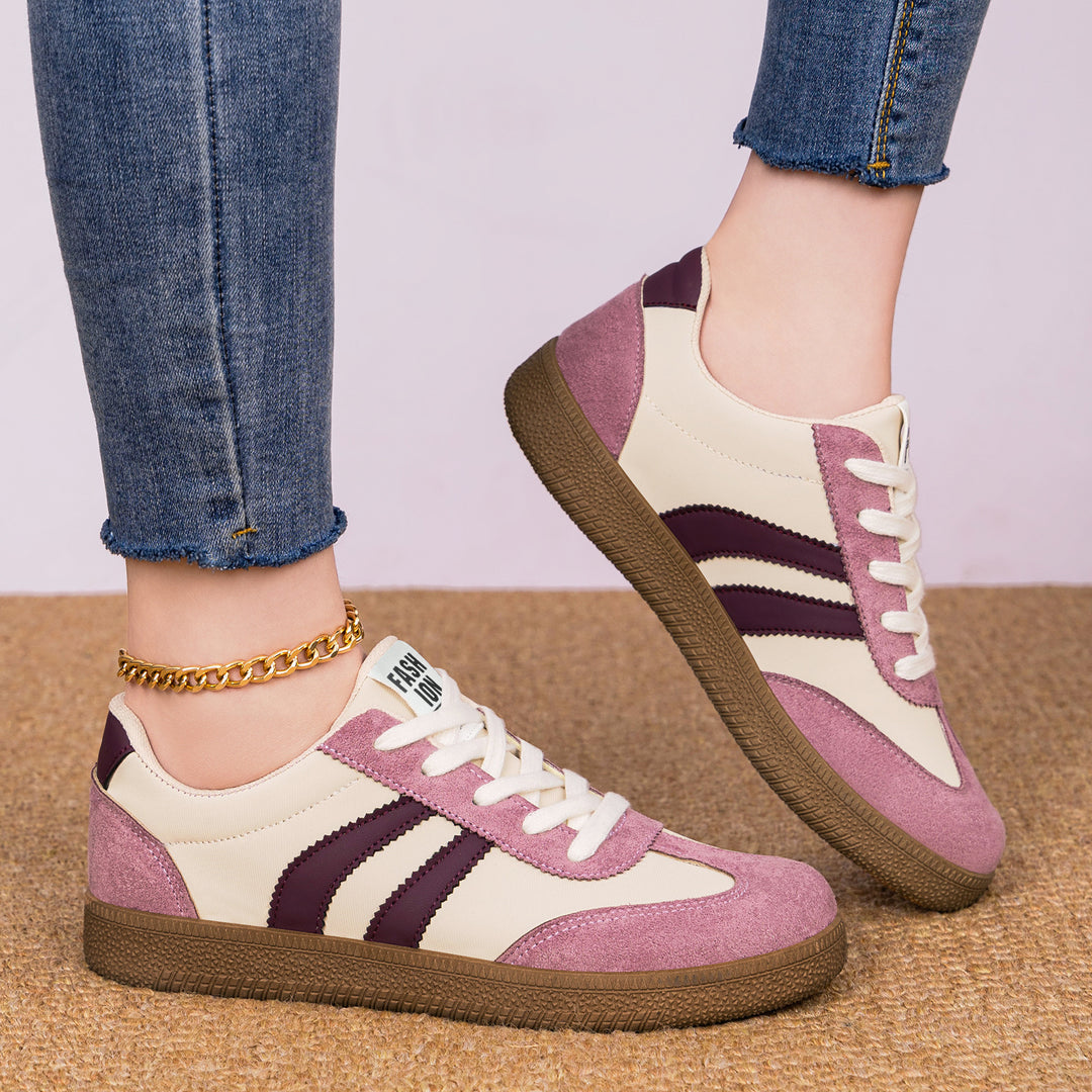 Herren nan retro Sneaker mit Velours- und Textilobermaterial, klassischer Drei-Streifen-Optik und profilierter Gumminsohle EB