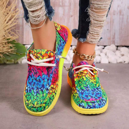 Damen Farbenfrohe Freizeitschuhe mit stylischem Grafikdesign EB