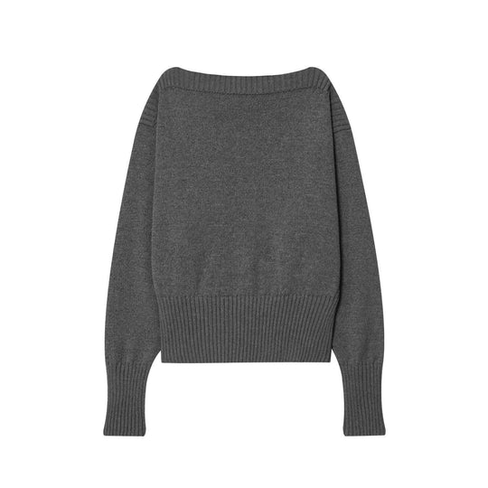 Damen gemütlicher Strickpullover mit weitem Schnitt und eleganter Bundabschlüsse EB