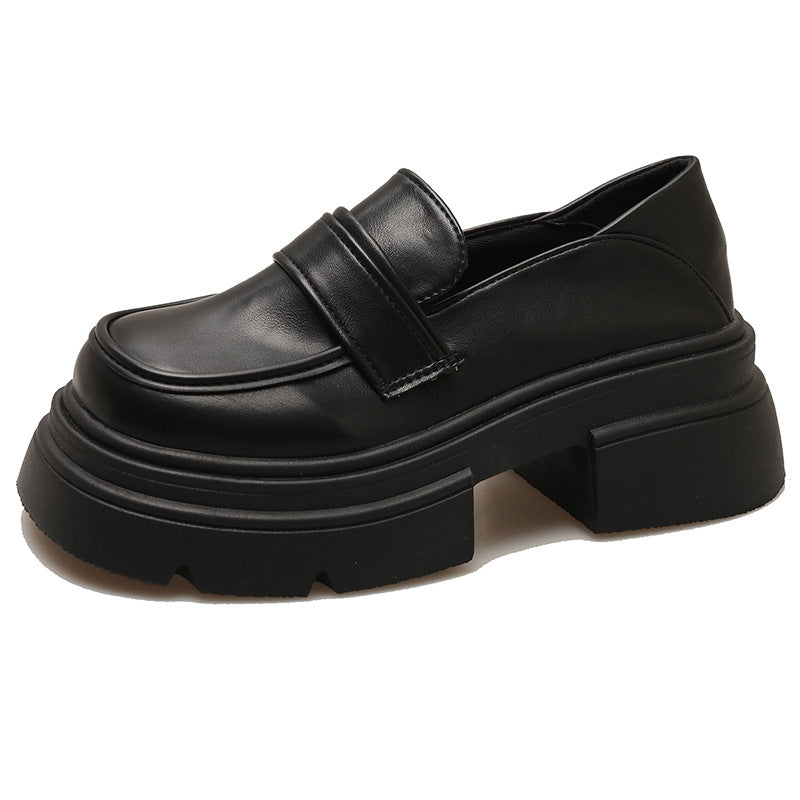 Damen Plateau-Lederschuhe mit modischem Detail und robuster Sohle EB